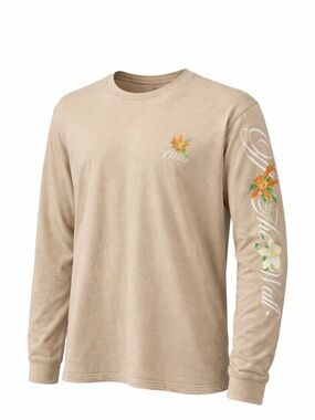 Vans Men's Fatal Floral Long Sleeve T-Shirt Small Beige Graphic Print Size XXL